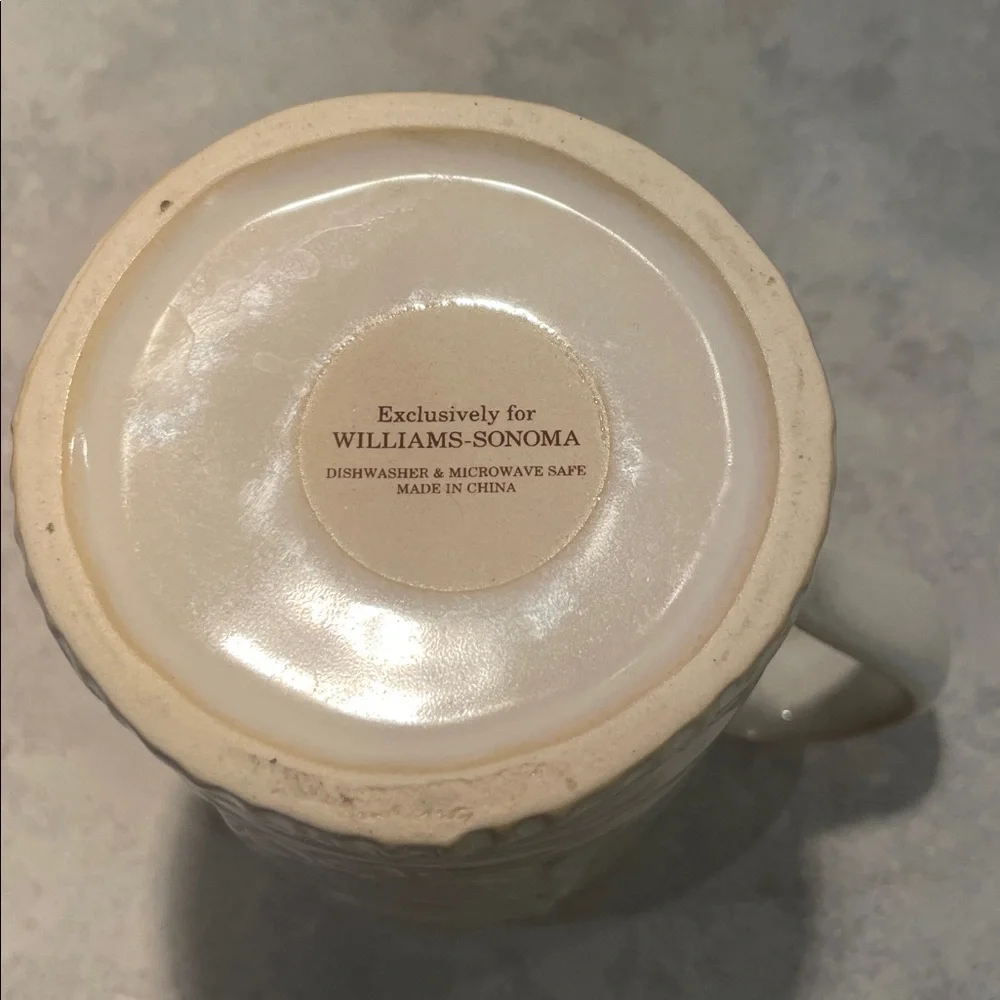 Williams Sonoma Embossed Santa/Reindeer Mug